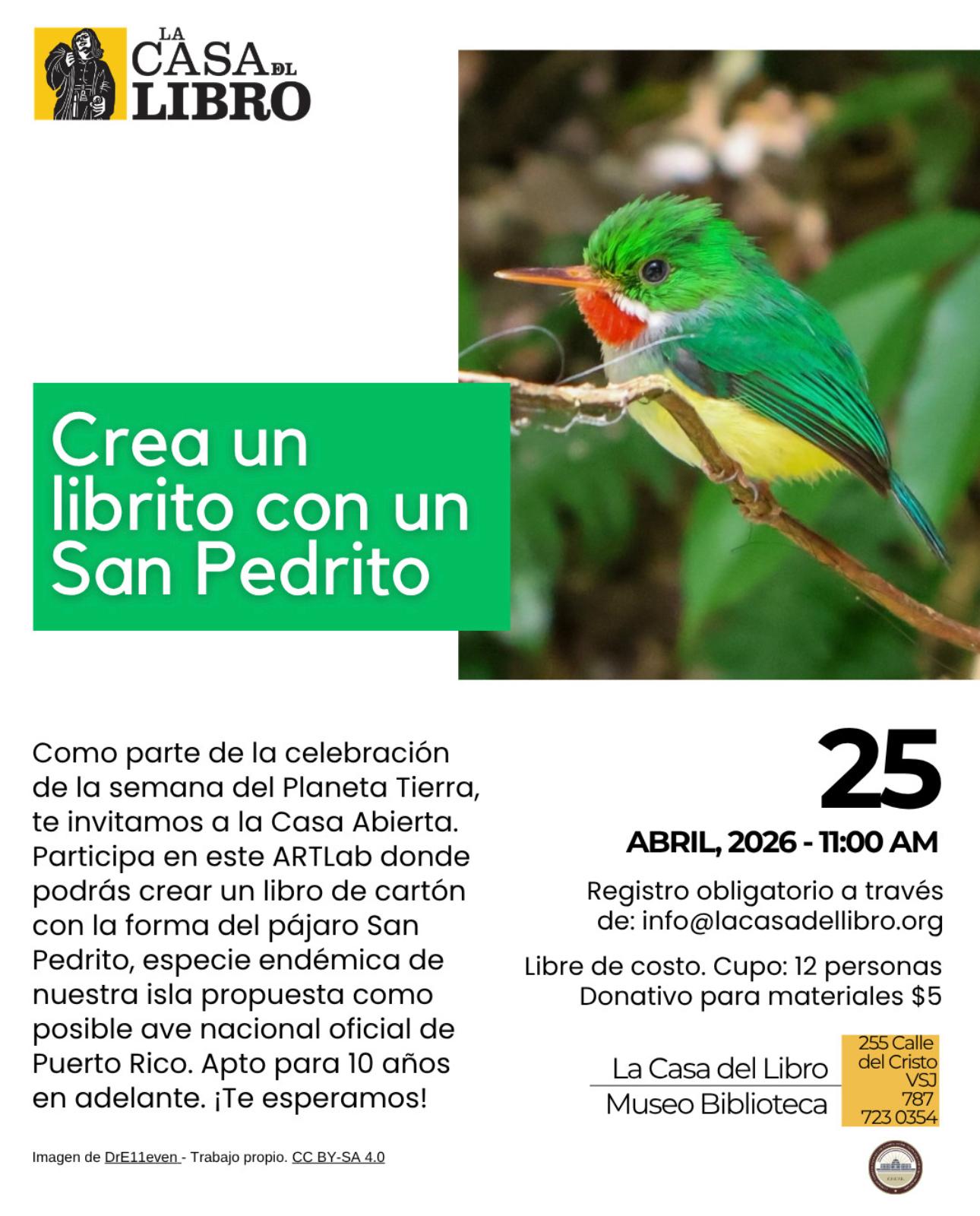 Crea un librito con un San Pedrito - Museo Biblioteca La Casa del Libro