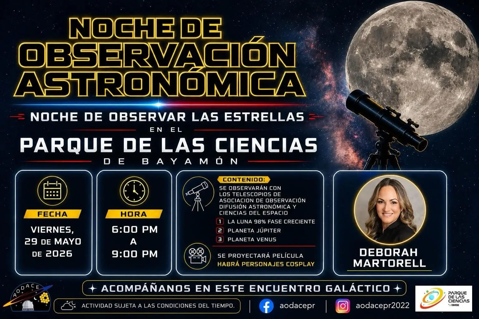 Noche de Observación Astronómica y Starwars - Parque de las Ciencias