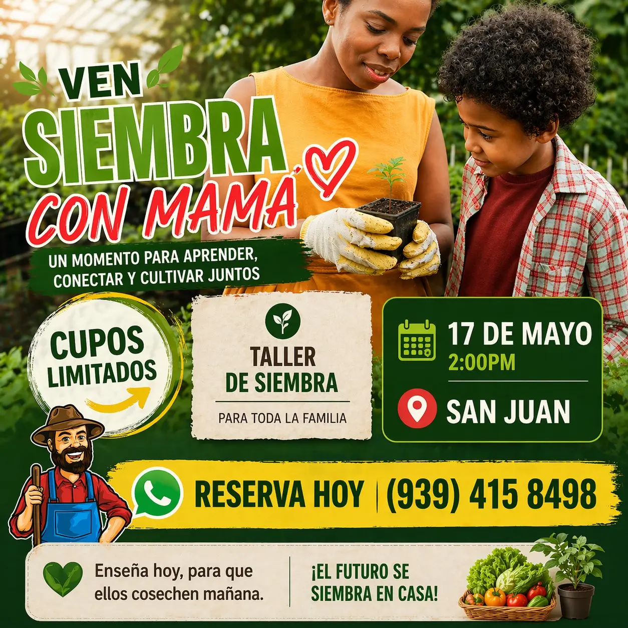 Taller de siembra para Toda la familia - Cultivos Borinquen