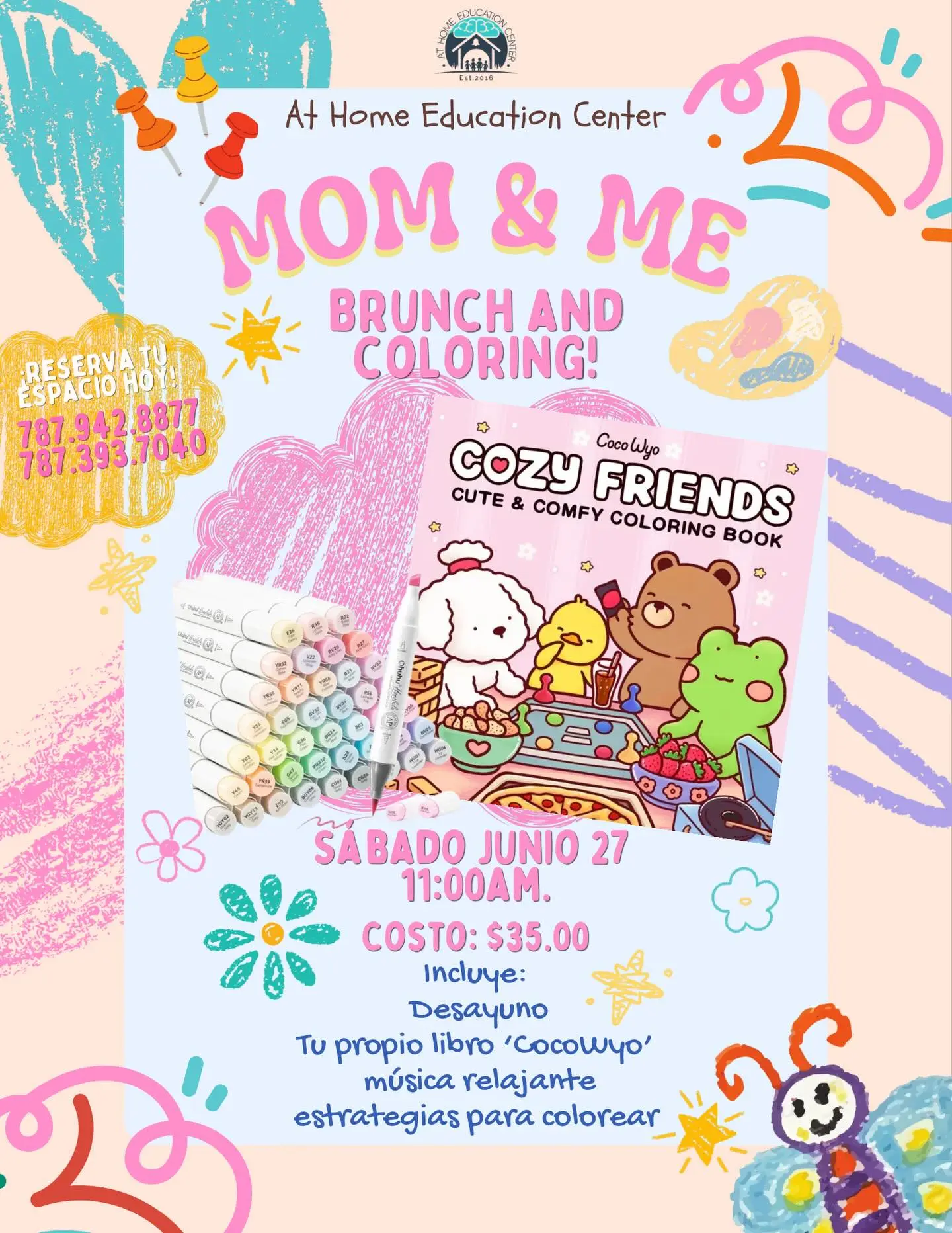 Mommy and Me:Brunch and Coloring - At Home Education Center