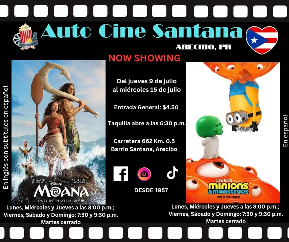 Auto Cine Santana: "Moana" y "Minions"