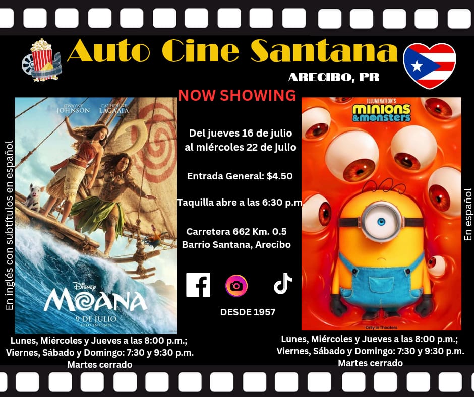 Auto Cine Santana: "Moana" y "Minions"