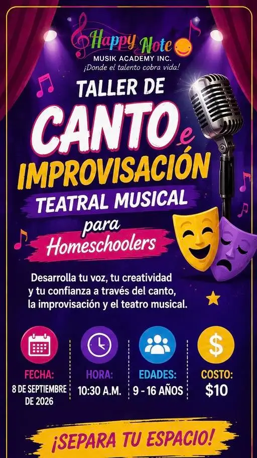 Taller Canto e Improvisacion para Homeschoolers - Happy Note Musik Academy