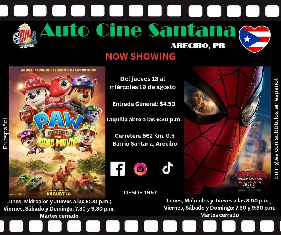 Auto Cine Santana: "PAW Patrol: The Dino Movie" y "Spider-Man: Brand New Day"