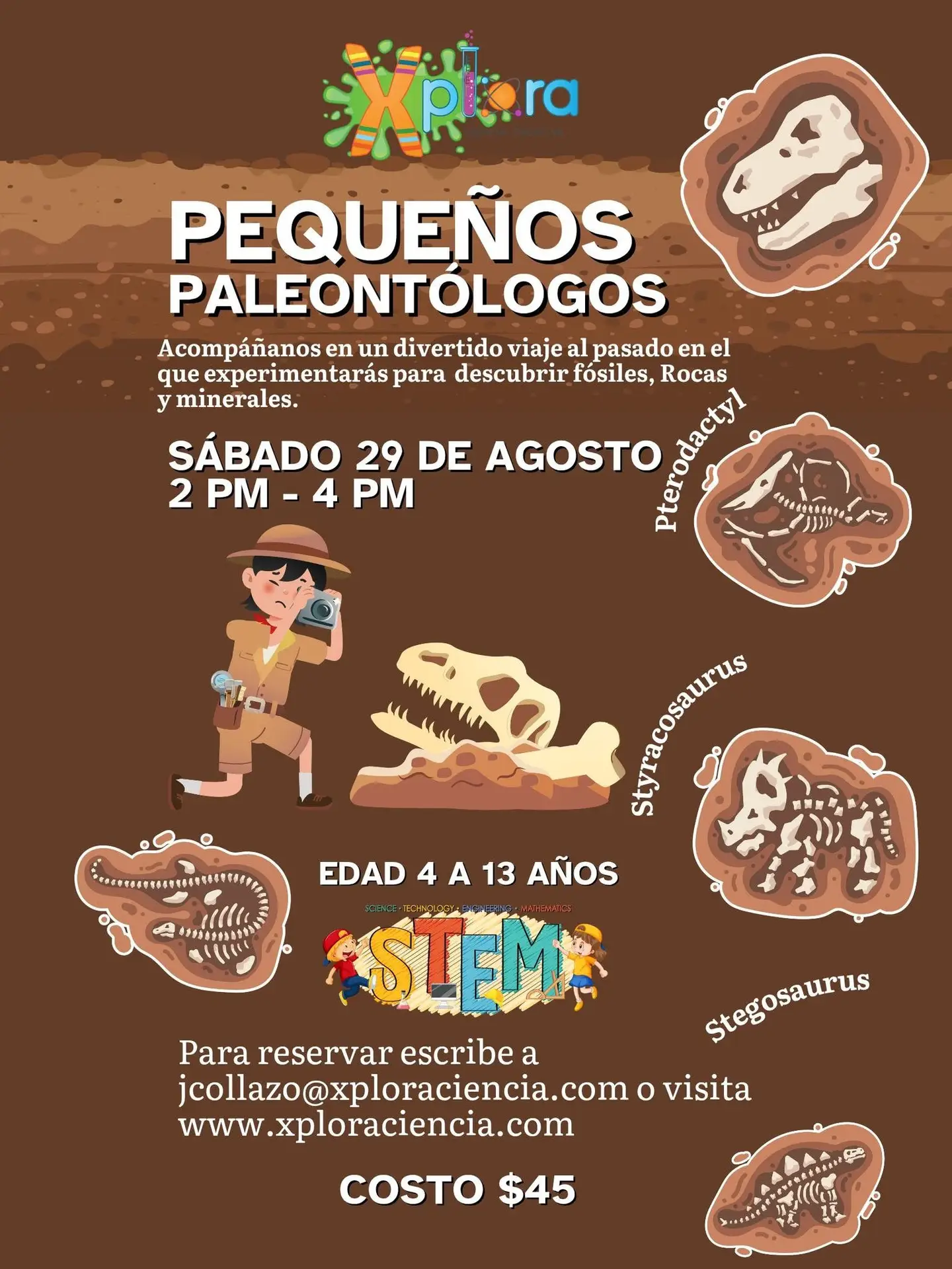 Pequeños Paleontólogos - Xplora Ciencia Creativa