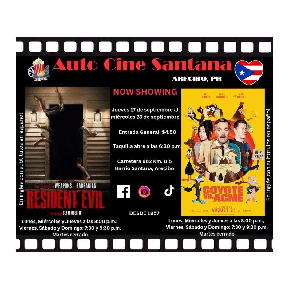 Auto Cine Santana: "Resident Evil" y "Coyote vs Acme"