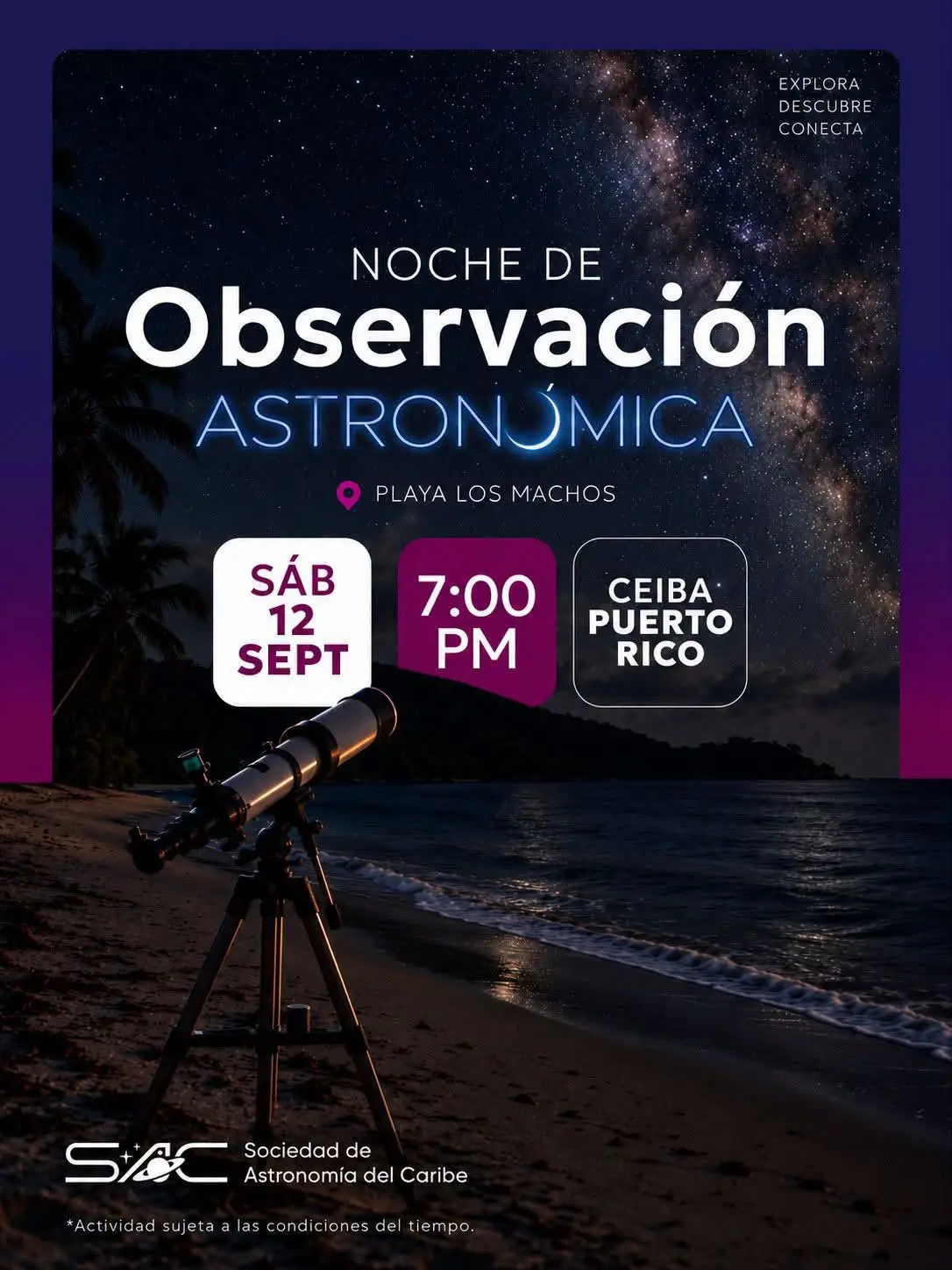 Noche de Observación Astronómica - Sociedad de Astronomía del Caribe