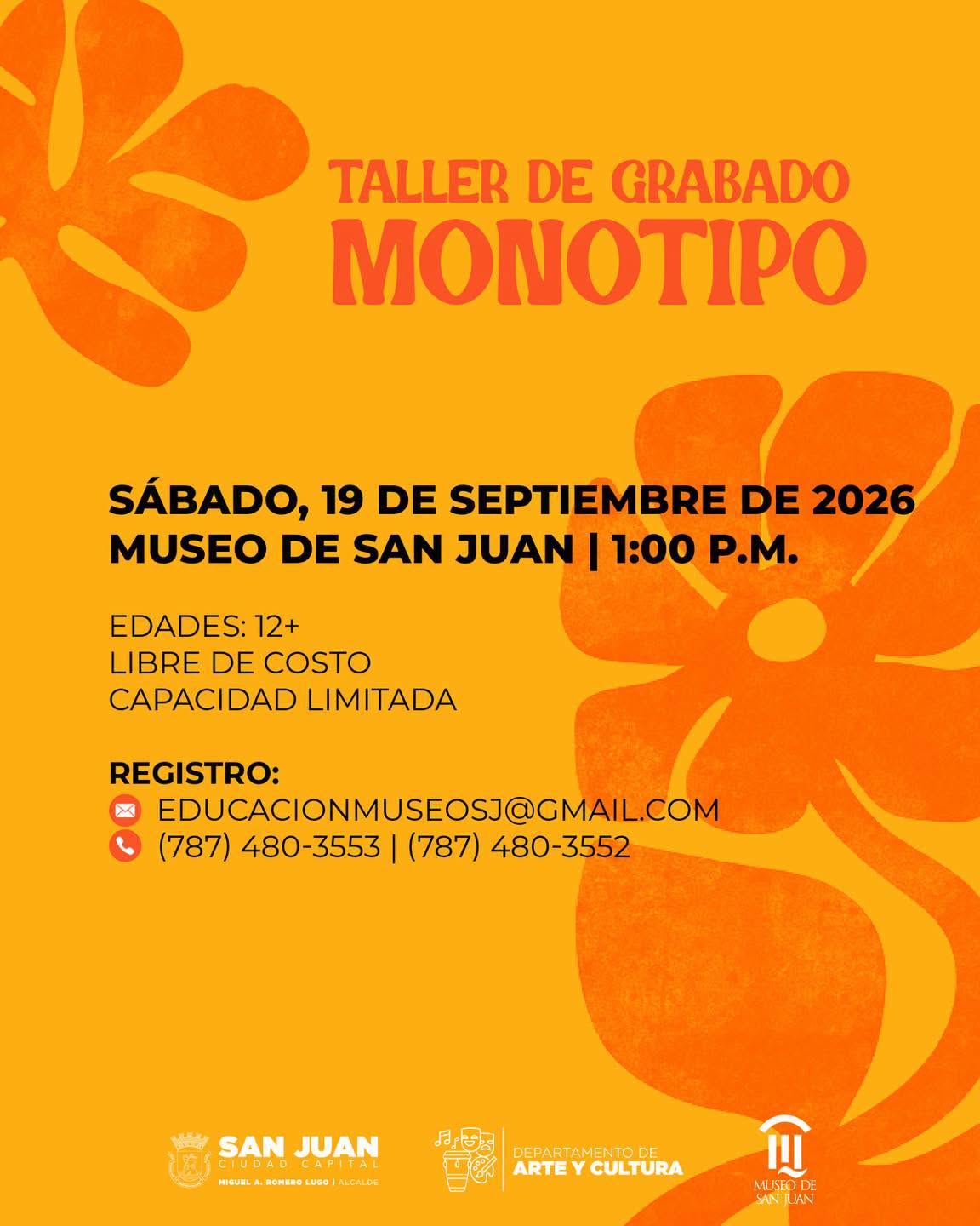Taller de Grabado: Monotipo - Museo de San Juan