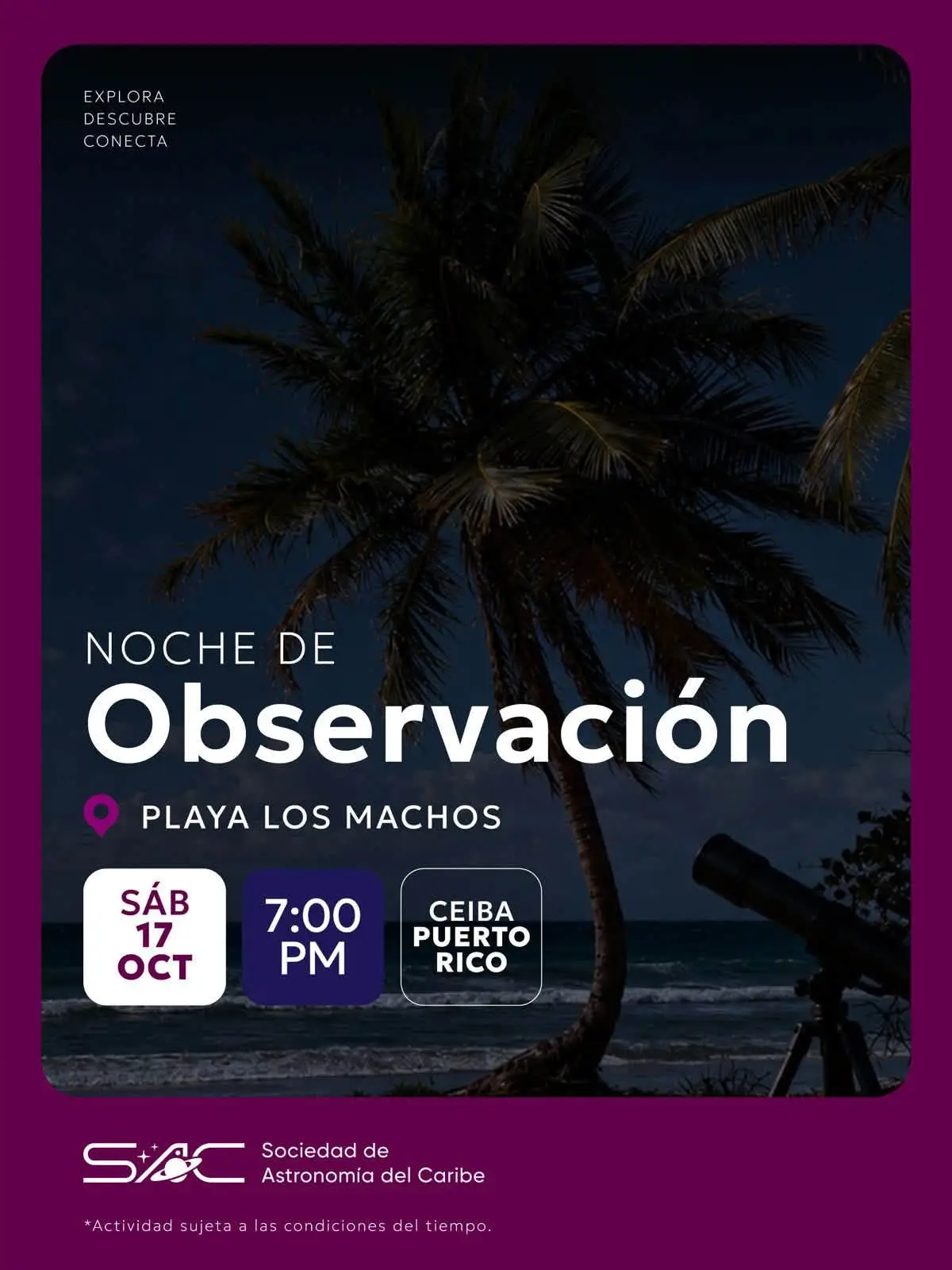 Noche de Observación Astronómica - Sociedad de Astronomía del Caribe