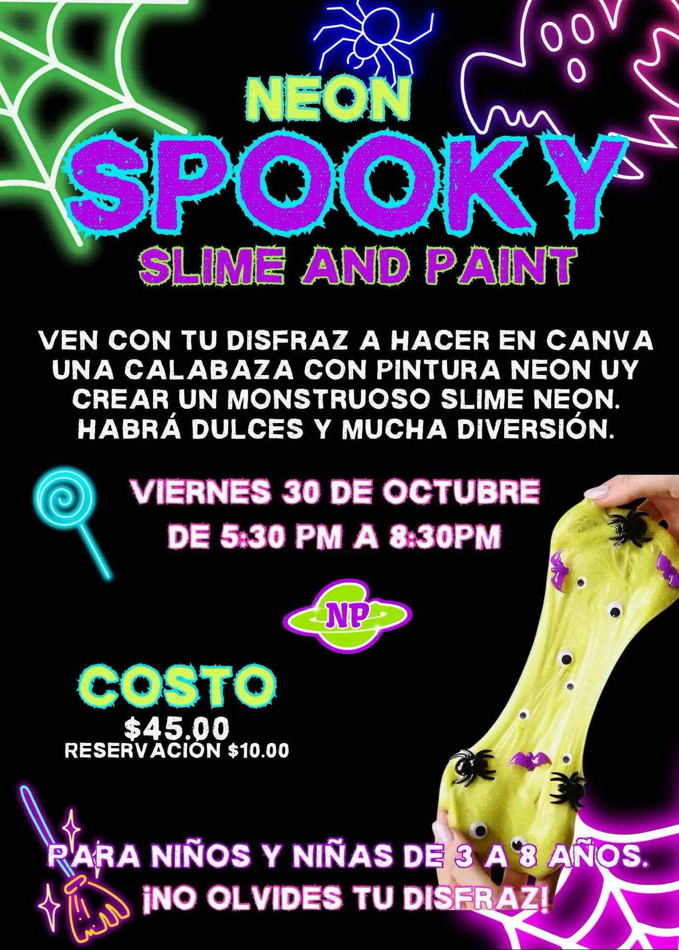 Neon Spooky Slime and Paint - Niño Planeta Playground