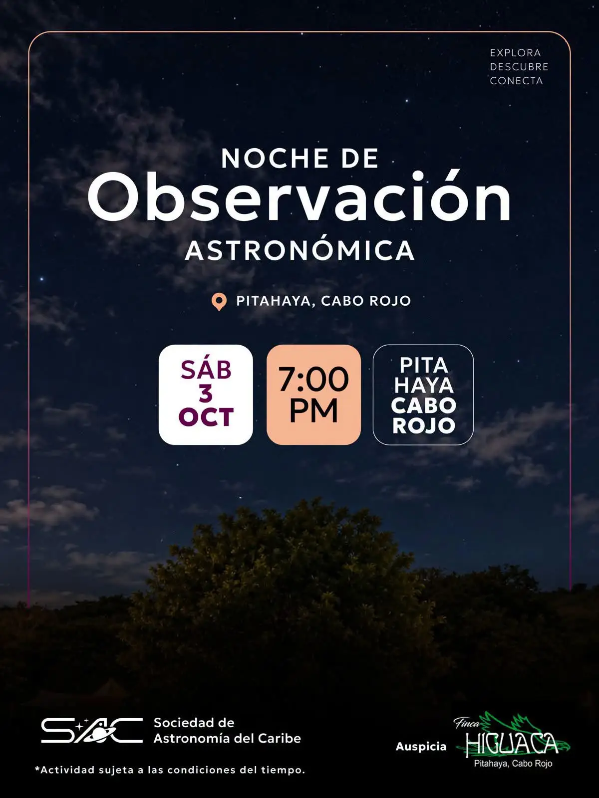 Noche de lluvia de Meteoros en Pitahaya - Cabo Rojo